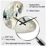Beige And Grey Unbounded Creativity II - Asymmetric Metal Wall Clock