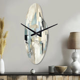 Beige And Grey Unbounded Creativity II - Asymmetric Metal Wall Clock