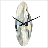 Beige And Grey Unbounded Creativity II - Asymmetric Metal Wall Clock
