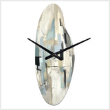 Beige And Grey Unbounded Creativity II - Asymmetric Metal Wall Clock