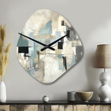 Beige And Grey Unbounded Creativity II - Asymmetric Metal Wall Clock