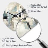 Beige And Grey Unbounded Creativity II - Asymmetric Metal Wall Clock