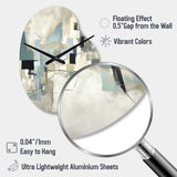 Beige And Grey Unbounded Creativity II - Asymmetric Metal Wall Clock