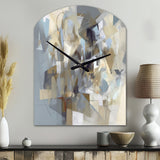 Beige And Grey Unbounded Creativity III - Asymmetric Metal Wall Clock