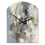 Beige And Grey Unbounded Creativity III - Asymmetric Metal Wall Clock