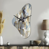 Beige And Grey Unbounded Creativity III - Asymmetric Metal Wall Clock