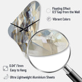 Beige And Grey Unbounded Creativity III - Asymmetric Metal Wall Clock