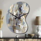 Beige And Grey Unbounded Creativity III - Asymmetric Metal Wall Clock