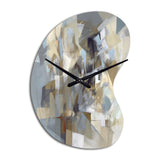 Beige And Grey Unbounded Creativity III - Asymmetric Metal Wall Clock