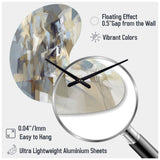 Beige And Grey Unbounded Creativity III - Asymmetric Metal Wall Clock