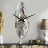 Beige And Grey Unbounded Creativity III - Asymmetric Metal Wall Clock
