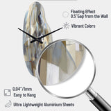 Beige And Grey Unbounded Creativity III - Asymmetric Metal Wall Clock