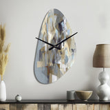 Beige And Grey Unbounded Creativity III - Asymmetric Metal Wall Clock