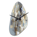 Beige And Grey Unbounded Creativity III - Asymmetric Metal Wall Clock