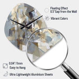 Beige And Grey Unbounded Creativity III - Asymmetric Metal Wall Clock