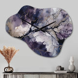 Purple And Exploring The Language Of Painting III - Asymmetric Metal Wall Clock