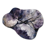 Purple And Exploring The Language Of Painting III - Asymmetric Metal Wall Clock