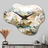 Exploring The Evolving Silver Mountains II - Asymmetric Metal Wall Clock
