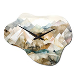 Exploring The Evolving Silver Mountains II - Asymmetric Metal Wall Clock