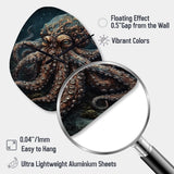 Brown Octopus Under The Sea - Asymmetric Metal Wall Clock