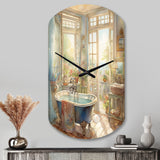Elegant Bathroom Retreat I - Asymmetric Metal Wall Clock