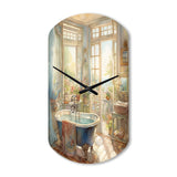 Elegant Bathroom Retreat I - Asymmetric Metal Wall Clock