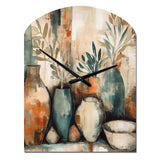 Orange And Green Channeling Bohemian Vibes - Asymmetric Metal Wall Clock