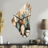 Orange And Green Channeling Bohemian Vibes - Asymmetric Metal Wall Clock