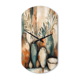 Orange And Green Channeling Bohemian Vibes - Asymmetric Metal Wall Clock