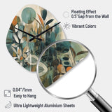 Orange And Green Abstract Bohemia III - Asymmetric Metal Wall Clock