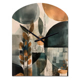 Green And Brown Artistic Liberation II - Asymmetric Metal Wall Clock