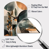 Green And Brown Artistic Liberation II - Asymmetric Metal Wall Clock