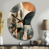 Green And Brown Artistic Liberation II - Asymmetric Metal Wall Clock