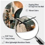 Green And Brown Artistic Liberation II - Asymmetric Metal Wall Clock