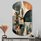 Green And Brown Artistic Liberation II - Asymmetric Metal Wall Clock