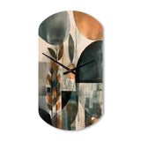 Green And Brown Artistic Liberation II - Asymmetric Metal Wall Clock