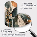 Green And Brown Artistic Liberation II - Asymmetric Metal Wall Clock