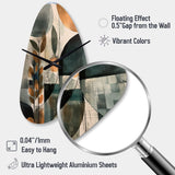 Green And Brown Artistic Liberation II - Asymmetric Metal Wall Clock
