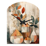 Green And Beige Channeling Bohemian Vibes - Asymmetric Metal Wall Clock
