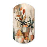 Green And Beige Channeling Bohemian Vibes - Asymmetric Metal Wall Clock