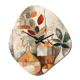 Green And Beige Channeling Bohemian Vibes - Asymmetric Metal Wall Clock