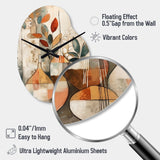 Green And Beige Channeling Bohemian Vibes - Asymmetric Metal Wall Clock