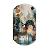 Green And Brown Artistic Liberation III - Asymmetric Metal Wall Clock