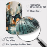Green And Brown Artistic Liberation III - Asymmetric Metal Wall Clock