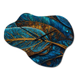 Blue And Gold Melodies Of Boho I - Asymmetric Metal Wall Clock
