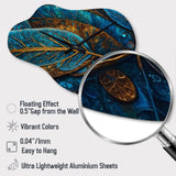 Blue And Gold Melodies Of Boho I - Asymmetric Metal Wall Clock