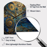 Blue And Gold Melodies Of Boho II - Asymmetric Metal Wall Clock