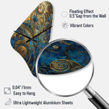 Blue And Gold Melodies Of Boho II - Asymmetric Metal Wall Clock