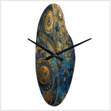 Blue And Gold Melodies Of Boho II - Asymmetric Metal Wall Clock