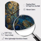 Blue And Gold Melodies Of Boho II - Asymmetric Metal Wall Clock